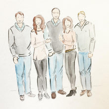 Load image into Gallery viewer, Custom Watercolor Family Portraits