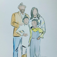 Load image into Gallery viewer, Custom Watercolor Family Portraits