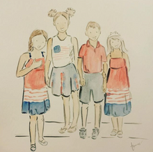 Load image into Gallery viewer, Custom Watercolor Family Portraits