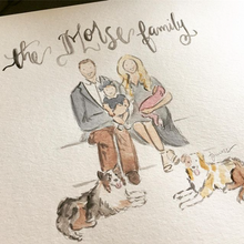 Load image into Gallery viewer, Custom Watercolor Family Portraits