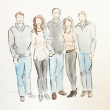 Load image into Gallery viewer, Custom Watercolor Family Portraits
