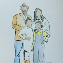 Load image into Gallery viewer, Custom Watercolor Family Portraits
